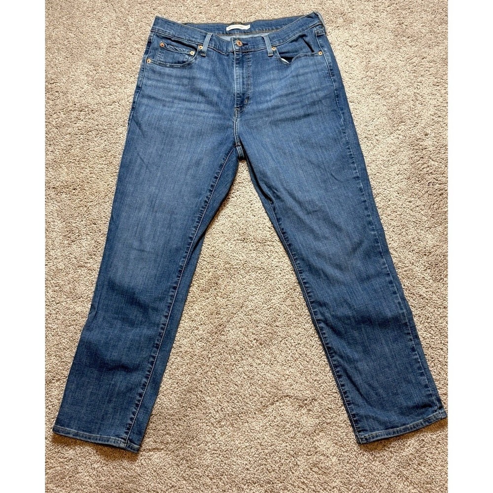 Levi's 724 High Rise Straight Women 34 Blue Denim Jeans Stretch Casual Boho Mom
